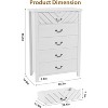 Farmhouse 5 Dresser for Bedroom, 45.2" Tall Dresser, Vertical Drawer with Storage Freestanding, Wooden Closet Storage Chest for Bedroom - 2 of 4