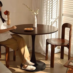 CAVINAS Round Coffee Table,Living Room Table with MDF Desktop,Steel Pedestal Base,Center Table for Living Room,Office,Small Spaces - 1 of 4