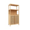 LIVAREEmlen Bamboo Baker's Racks, Freestanding Cabinet with 2 Doors, Floor Cabinet Organizer for Living Room, Kitchen, Entryway - 2 of 4