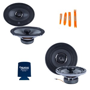 Memphis Audio Speaker Bundle: 1 Pair of MS62 6.5" 2-Way Convertible and 1 Pair of MS69 6X9" Convertible Speakers - 1 of 4