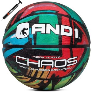 AND1 Chaos Basketball: Official Size 7 (29.5 inches) Rubber Basketball - Deep Channel Construction, For Indoor Outdoor Games - 1 of 4