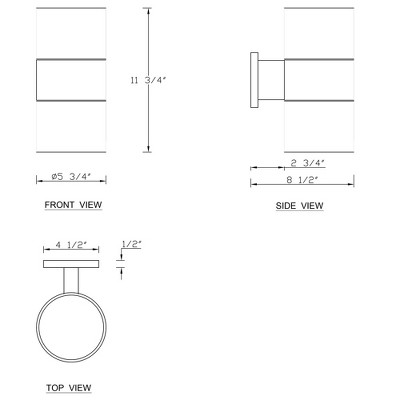 Matte Black Aluminum Cylinder Outdoor Wall Sconce
