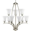 Progress Lighting Joy Collection 9-Light Two-Tier Chandelier, Antique Bronze, Etched White Fluted Glass - image 2 of 2