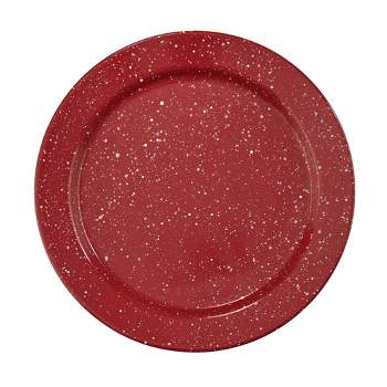 Park Designs Granite Red Enamelware Dinner Plate Set of 4