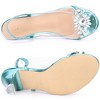 Allegra K Women's Clear Slingback Flower Rhinestone Peep Toe Heels Sandals - 4 of 4