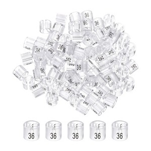 Unique Bargains Plastic Reusable Easy to Recognize Clothes Hanger Sizer Marker Garment Color Coding Clear 100 Pcs - 1 of 4