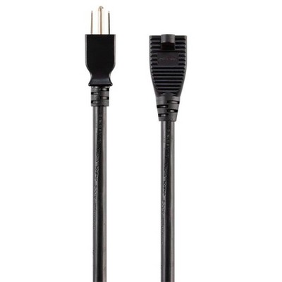 Monoprice Extension Cord - 50 Feet - Black | Outdoor NEMA 5-15P to NEMA 5-15R, 14AWG, 15A, 125V, 3-Prong, For Powering Computers, Monitors, and