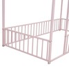 KTMBDW Twin/Full Montessori Bed Frame, Metal House Bed with Fence and Roof, Floor Bed for Boys Girls Bedroom - 4 of 4