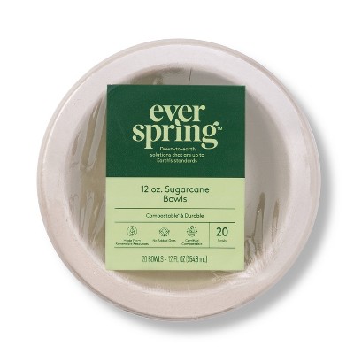 Disposable Bowls - 20ct/12oz - Everspring™