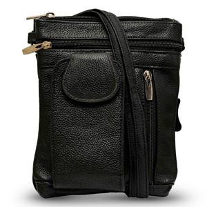 Steeltime Genuine leather handbag , Containing accessible pockets. Color Options: Black, Brown, Navy, Purple, Red, Mint - 1 of 4