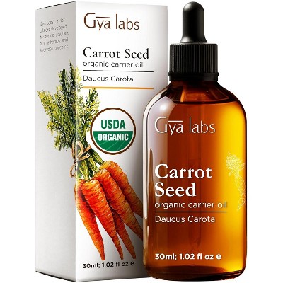Gya Labs (1 Fl Oz) Organic Carrot Seed Oil for Hair & Skin - Unrefined Carrot Carrier Oil for Face and Lip Care, Scalp & Body Massage