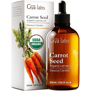 Gya Labs (1 Fl Oz) Organic Carrot Seed Oil for Hair & Skin - Unrefined Carrot Carrier Oil for Face and Lip Care, Scalp & Body Massage - 1 of 4