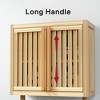 VANIRROR Bamboo Bathroom Wall Mounted Cabinet, Toilet Paper Hanging Storage Medicine Cabinet With 2 Vertical Slat Doors For Kitchen Laundry Room - 4 of 4
