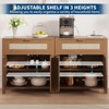 Modern Rattan Sideboard Buffet Cabinet with Doors, Narrow Storage Cabinet with Adjustable Shelves - 3 of 4