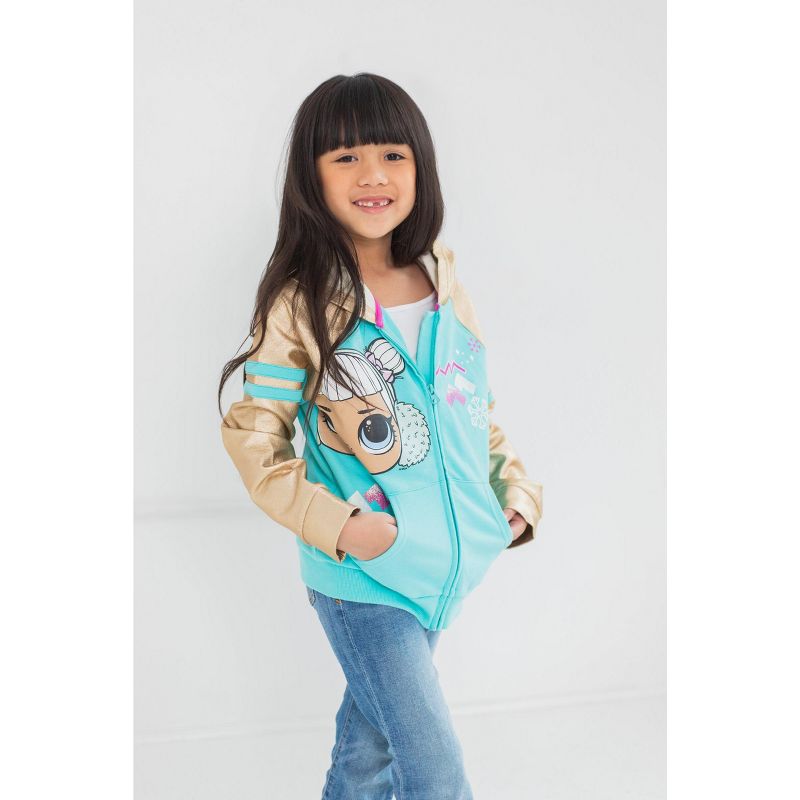 L.O.L. Surprise! Snow Angel French Terry Zip Up Hoodie Toddler to Big Kid, 4 of 9