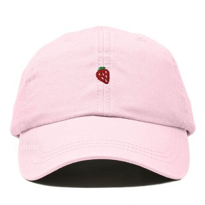 Dalix Lil Strawberry Embroidered Cotton Summer Outdoor Baseball Cap Dad Hat Womens - 1 of 4