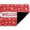 Stupell Industries Welcome Red Snowflake Fractals Printed Outdoor Door Mat, design by Tim Coffey, 18"x30" - 2 of 4