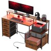 HOMCOM 67" Computer Desk with File Cabinet, Home Office Desk with Power Outlets and LED Lights, Monitor Stand and Printer Shelf - 4 of 4
