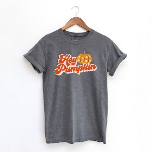 Simply Sage Market Women's Hey Pumpkin Pumpkin Short Sleeve Garment Dyed Tee - 1 of 2