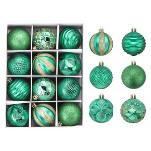 Unique Bargains Plastic Party Wedding Christmas Decorative Hanging Ornament Balls 2.4" 12 Pcs - 1 of 4