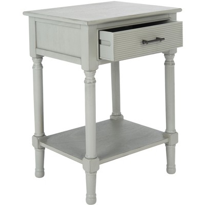 Distressed Grey Wood 1-Drawer Accent Table with Shelf