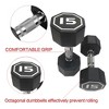 Naysaye Dumbbell Set of 2 15LBS Octagonal with Chrome Plated Contour Knurled Handle High End RPE Material for Home Gym, Silver, 12"*5"*5" - 2 of 4