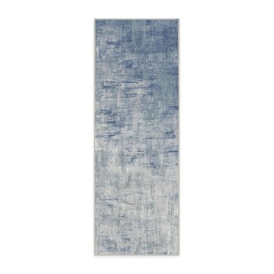 Ruggable Impasto Washable Modern Ombre Runner Rug - Impasto Slate Blue ...