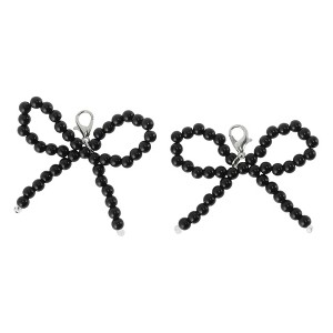 Unique Bargains Faux Pearl Bow Shoelace Charms 1 Pair - 1 of 4
