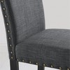Roundhill Furniture Biony Fabric Bar Stools with Nailhead Trim, Gray, Set of 2 - 3 of 4