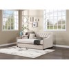 Daybed with Trundle Polyester Tufted Sofa Bed, with Button and Copper Nail on Arms full Size Beige - 2 of 4