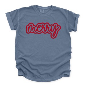 Merry Outline Puff  - Women's Garment Dyed Graphic T-Shirt - 1 of 3