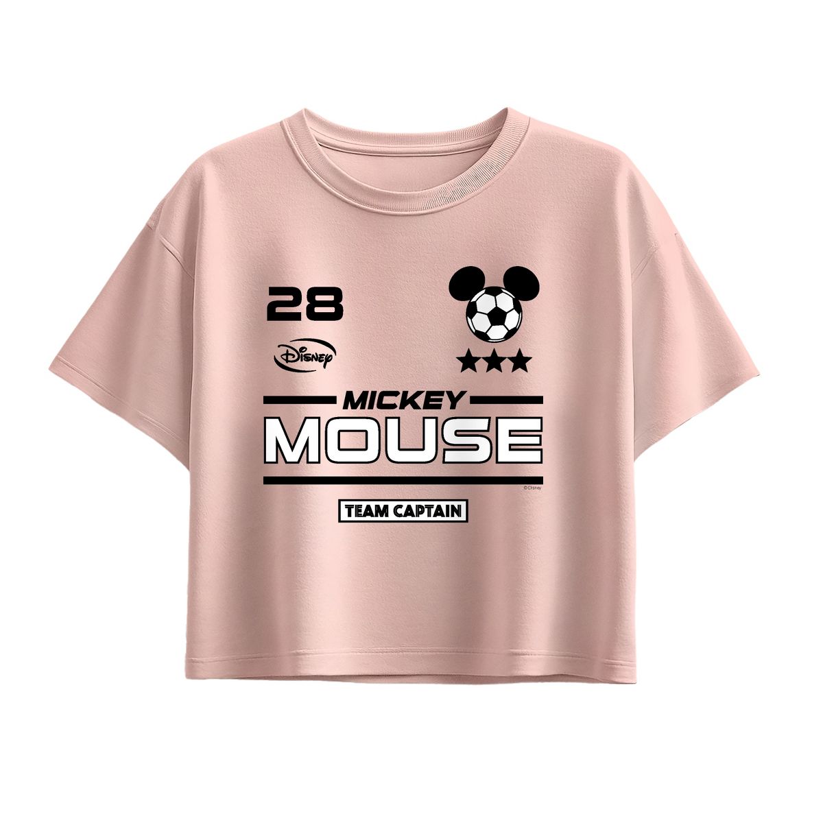 Girls' - Disney - Mickey Soccer Jersey Short Sleeve Boxy Graphic T-Shirt - thumbnail 7