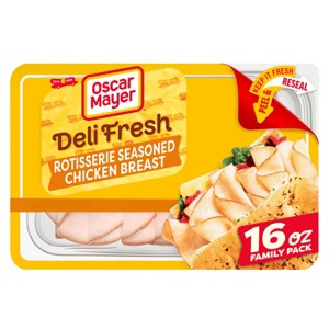 Oscar Mayer Deli Fresh Rotisserie Seasoned Chicken Breast Sliced Lunch Meat Family Size - 16oz - 1 of 4