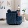 Modern Swivel Chair, Removable Cushions, Plush Corduroy, Engineered Wood Frame, Cozy Corner For Living Room Or Bedroom-The Pop Home - 3 of 4