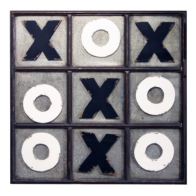 VIP Metal 36 in. Black Tic Tac Toe Decor