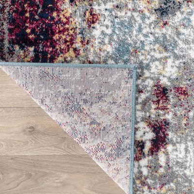 Multi Abstract Watercolor Polypropylene Area Rug 2' x 3'