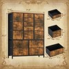 Brown 15 Drawers Storage Organizer with Sturdy Metal Frame and Wood Tabletop for Guest Room, Hallway, Entryway, Nursery, Closet - 2 of 4