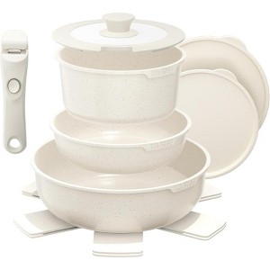 YASHE 9Pcs Pots and Pans Sets with removable handles - 1 of 1