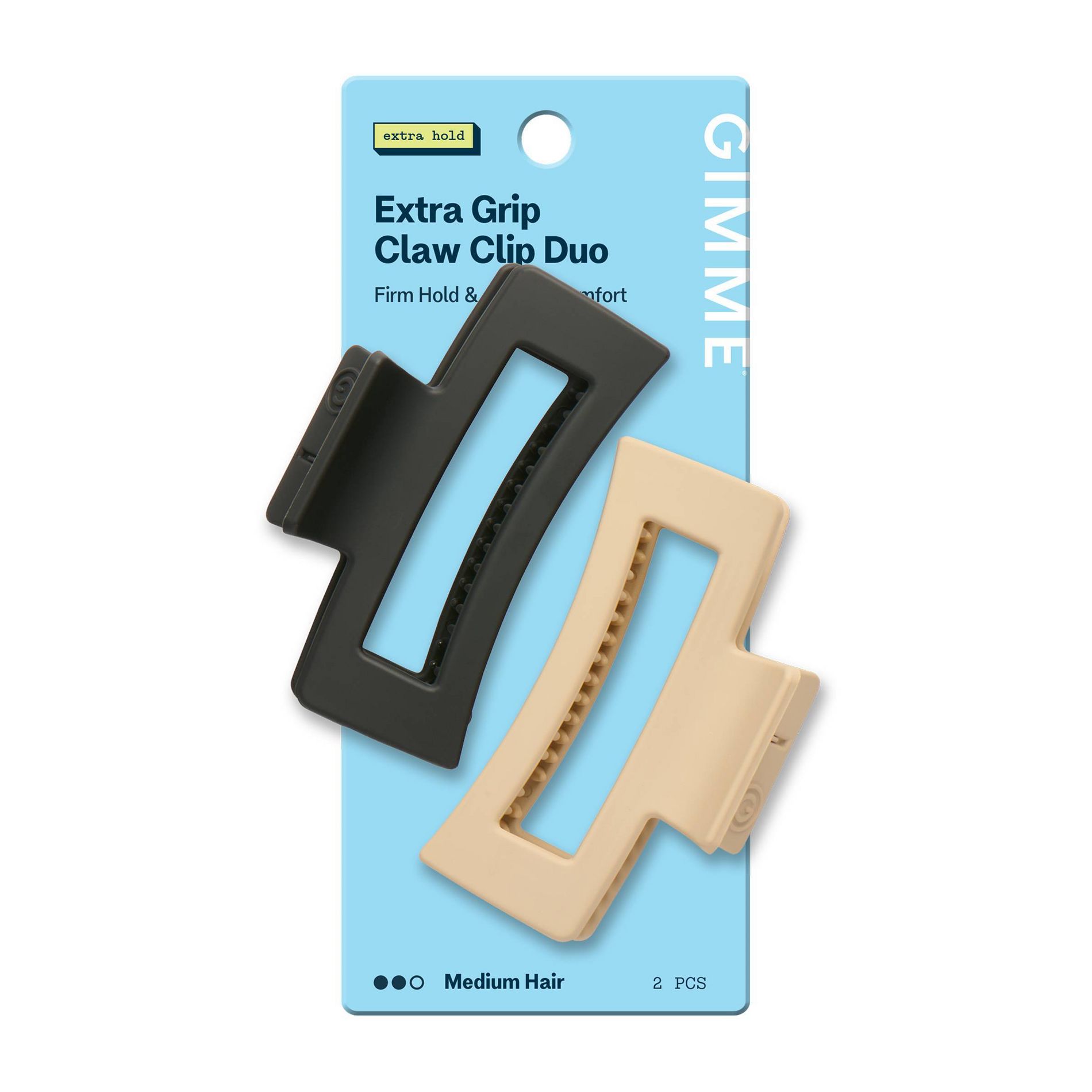 Gimme Beauty Extra Grip Claw Clip Duo - Medium Rectangle - 2ct
