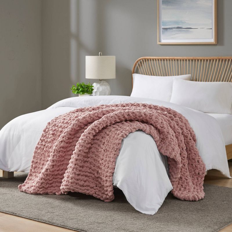 50"x60" Chenille Chunky Knit Throw Blanket - Madison Park, 4 of 11