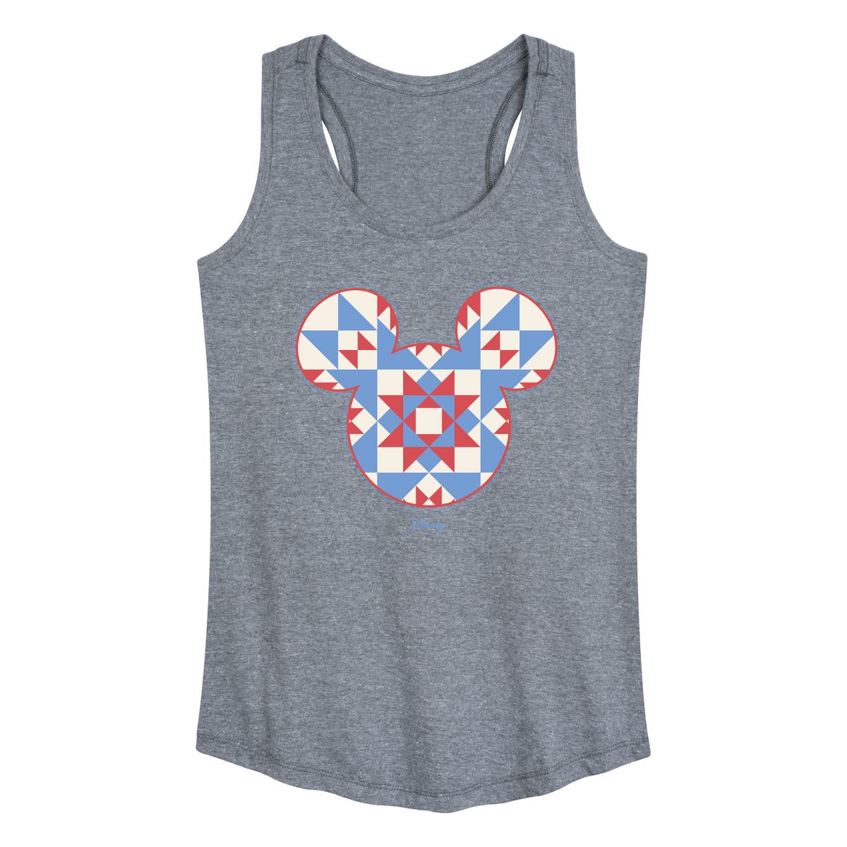 Women's - Disney - Mickey Ears Quilt Graphic Racerback Tank - thumbnail 5