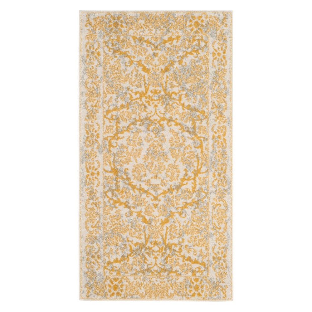 2'2inx4' Adonis Evoke Area Rug Ivory/Gold - Safavieh