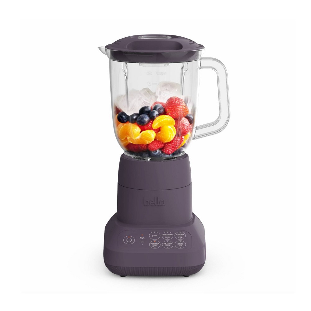 Photos - Mixer Bella Kitchenware bella Flip and Store Blender Plum: 450W, 10 Speeds, 48oz Capacity, Dishwasher-Safe, Nonslip Base, Includes Blending Cup & Li 