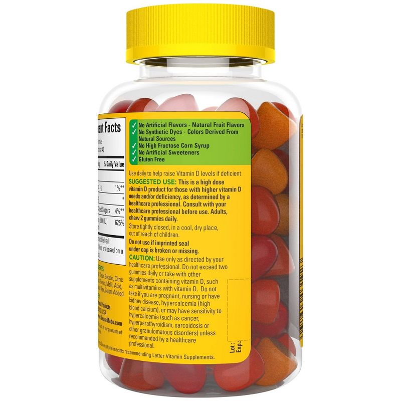 Nature Made Extra Strength Vitamin D3 5000 IU (125 mcg) Bone Health & Immune Support Vitamin Gummies, 5 of 10