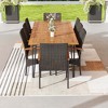 Costway 9 PCS Outdoor Patio Dining Set Armchairs Set of 8 and Acacia Wood Square Table - 4 of 4