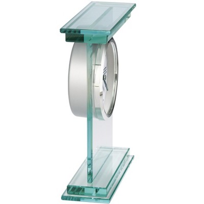 Modern Chrome and Glass Tabletop Alarm Clock