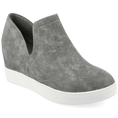 Journee Collection Womens Cardi Round Toe Slip On Wedge Sneakers