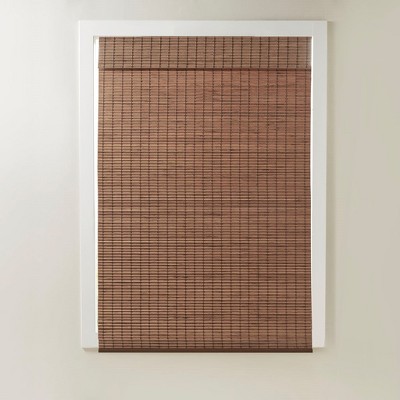 Vynxaria 35"Wx64"L Bamboo Light Filtering Roman Shade,Teak(Only 1 PC)