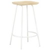 vidaXL Bar Stool Set of 4 Bleached wood and white - 2 of 2
