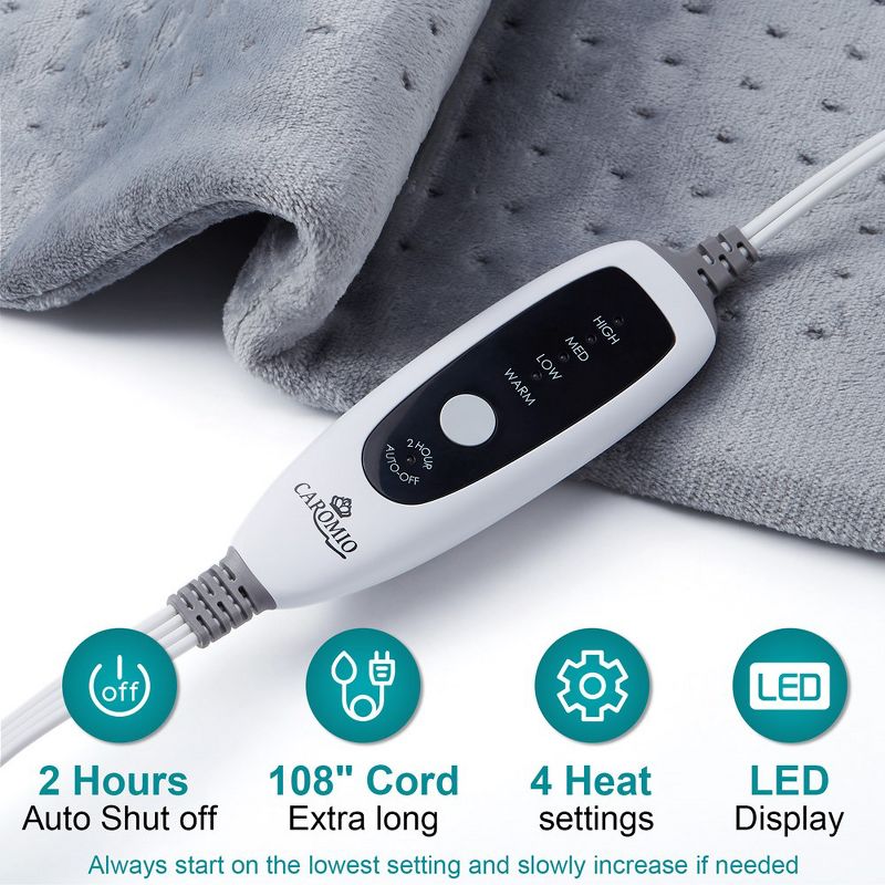 Heating Pad for Back Pain Relief£¬33"x17" Extra Large Electric Heating Pads for Cramps Neck and Shoulders, 5 of 9